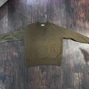Madewell Ribbed Henley Sweater – Medium